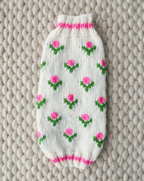 Fur-get Me Not Floral Knit Dog Sweater