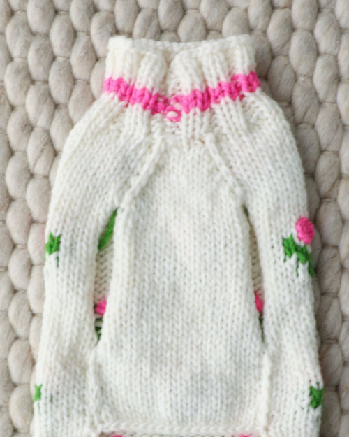 Fur-get Me Not Floral Knit Dog Sweater