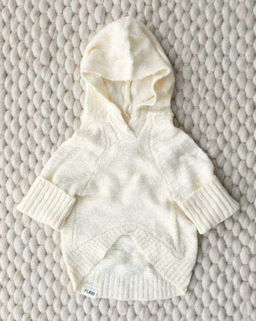Bowie Ivory Slub Knit Hoodie