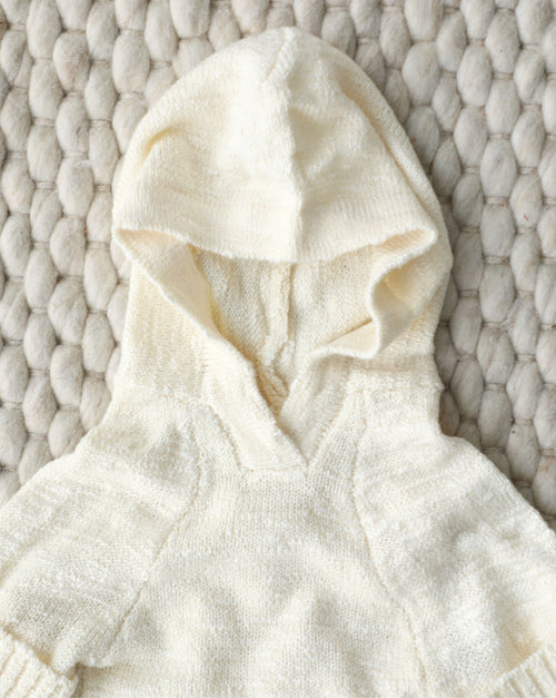 Bowie Ivory Slub Knit Hoodie