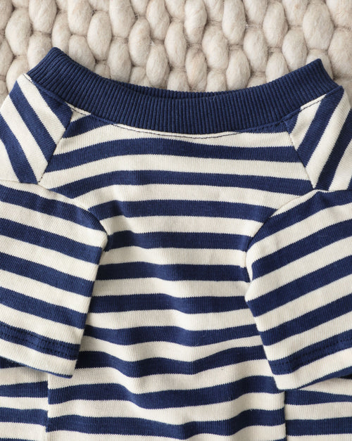 Playful Pooch Navy + Ivory Striped Dog T-Shirt