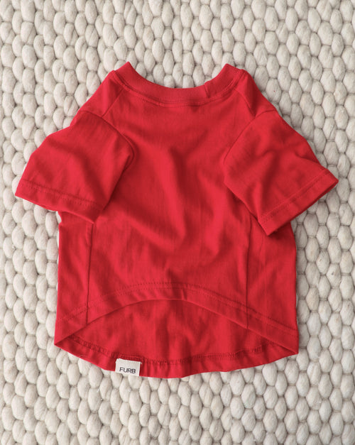 Casual Cutie Red Relaxed Dog T-Shirt