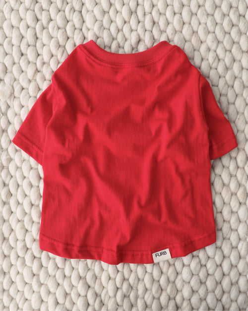 Casual Cutie Red Relaxed Dog T-Shirt