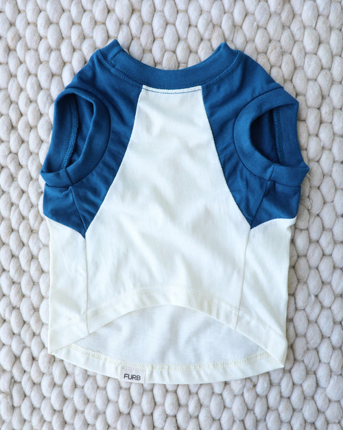 Stay Gold Ivory + Blue Muscle T-Shirt