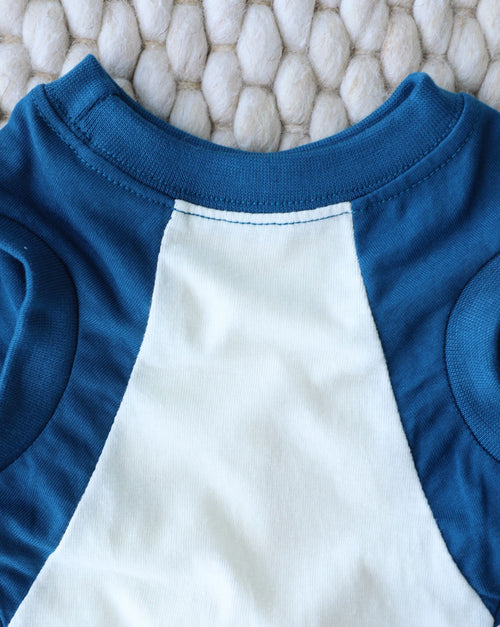 Stay Gold Ivory + Blue Muscle T-Shirt