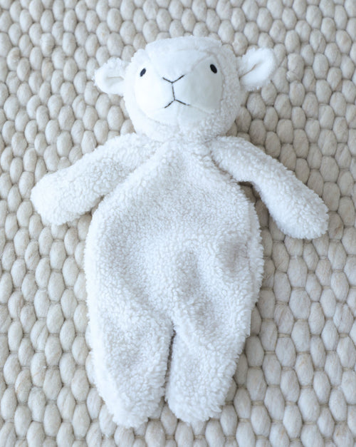 Plush lamb dog toy perfect for Cocker Spaniels, Cavaliers, and Boston Terriers. Fun for chewing or snuggling.