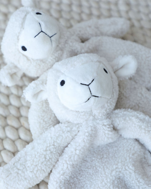 Soft and crinkly Hey Kiddo Lamb toy for Pugs, Mini Aussies, and Shih Tzus. Perfect for interactive play and cuddles.