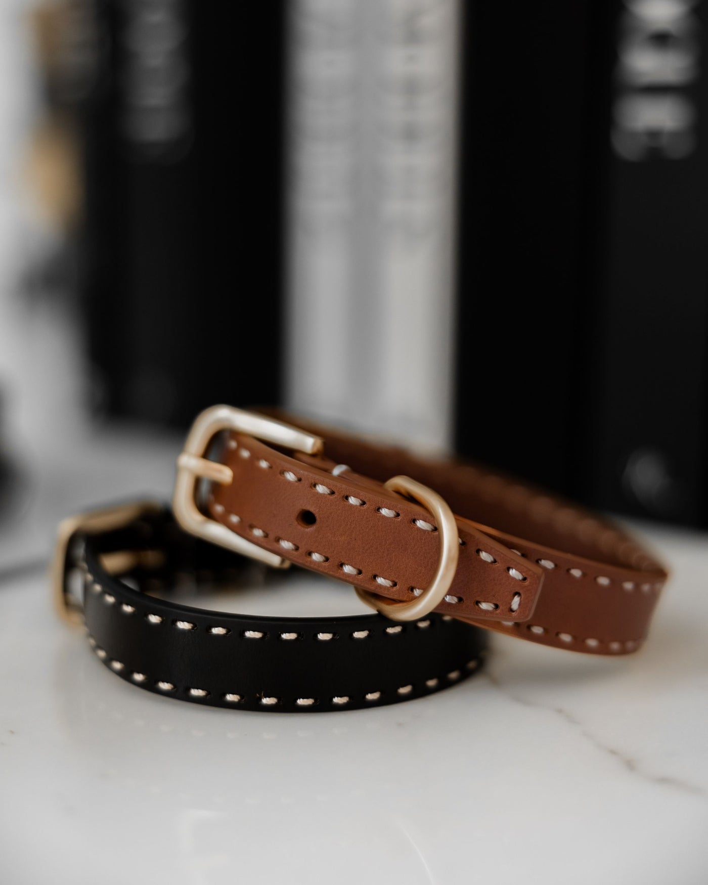 Take the Lead Tan Leather Dog Collar