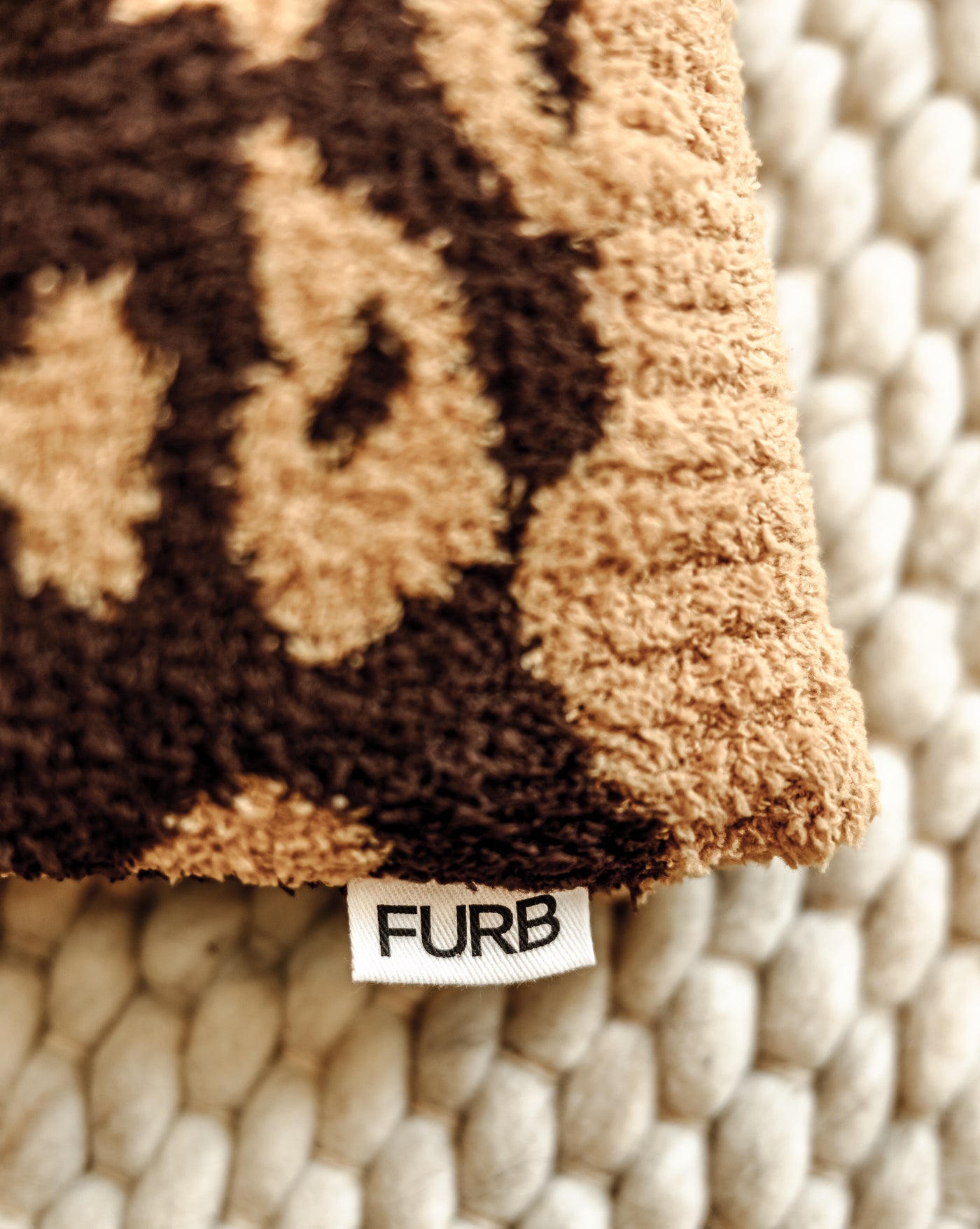 Snuggle Knit Brown Leopard Dog Bed