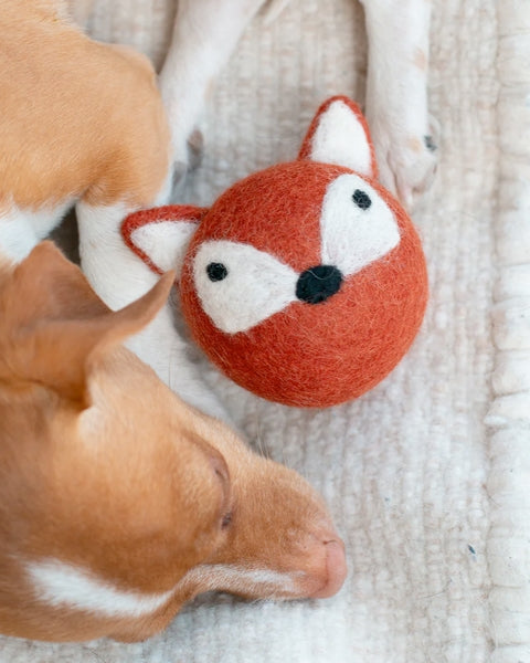 Clever Pup Fox Wool Dog Toy