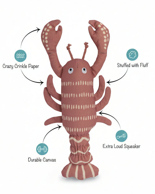Lobster Roll Canvas Dog Toy