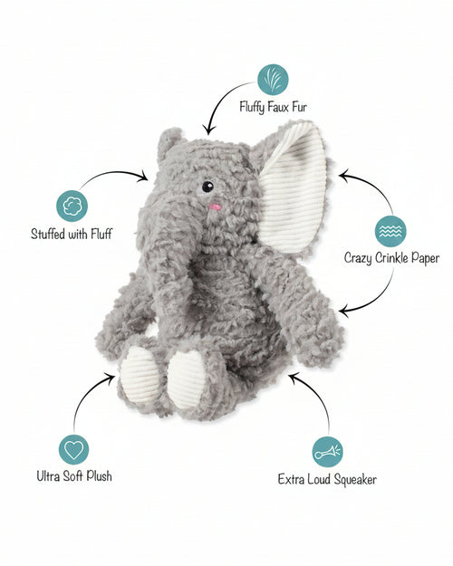 Love You a Ton Plush Elephant Dog Toy