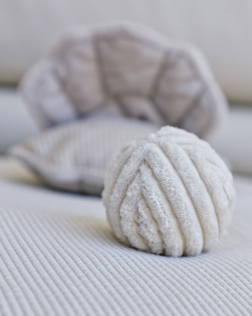 removable squeaky fuzzy rattle dog ball inside corduroy oyster dog toy