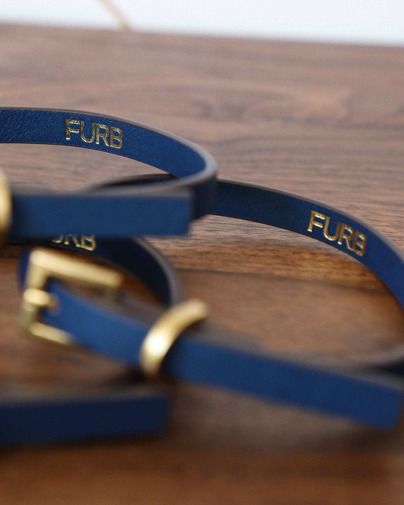 Cannon Navy Leather Dog Collar Product Image
