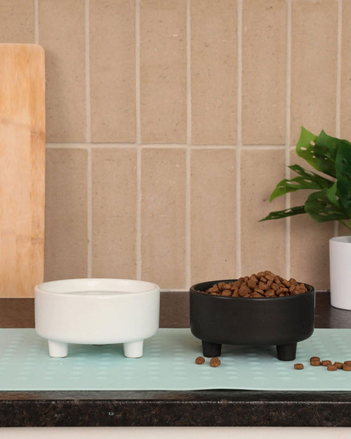 Treat Yourself Black Ceramic Dog Bowl