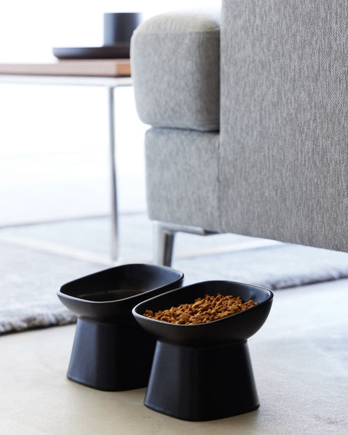 Café Canine Black Tilted Dog Bowl