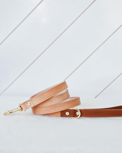 Rocco Leash in Tan and Cognac Leather Product Image