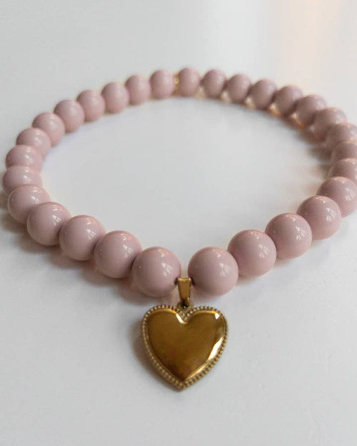 Polished Pup blush pink beaded dog necklace, stylish accessory for small dogs