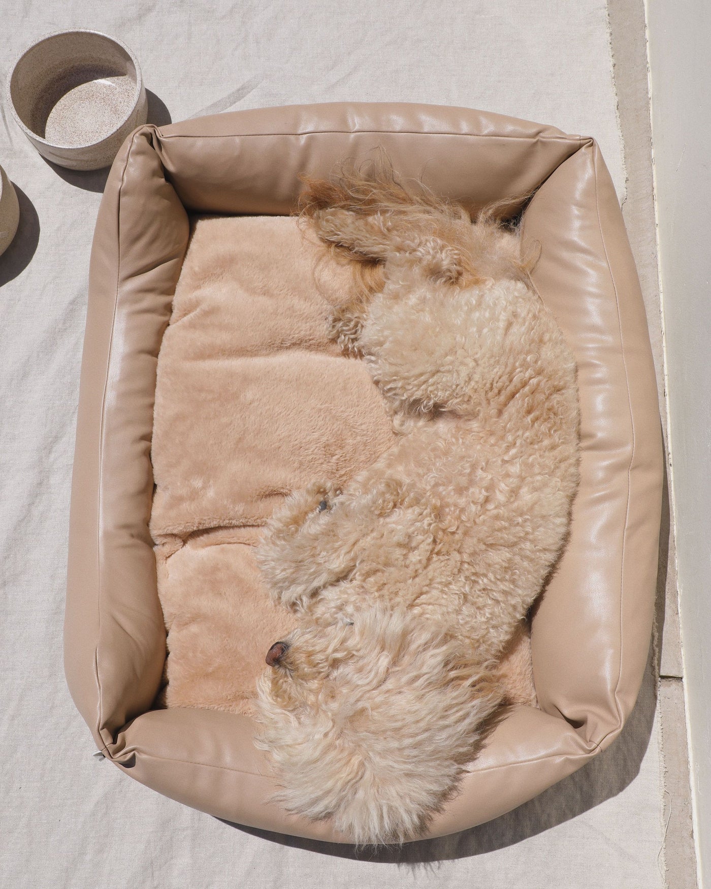 All Curled Up Tan Structured Bed Product Image