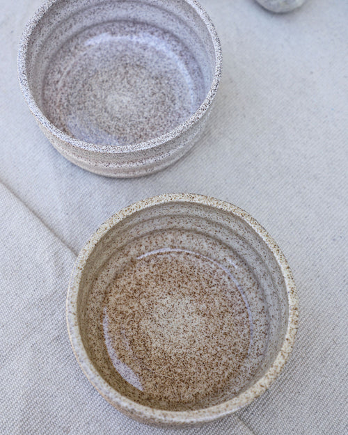 Fleck Off Speckled Handmade Dog Bowl Set