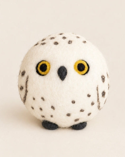 What A Hoot Snow Owl Wool Dog Toy