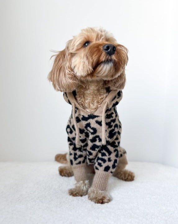 Dog Hoodie Sweater in Leopard Cozy Fabric and Fit – FURB