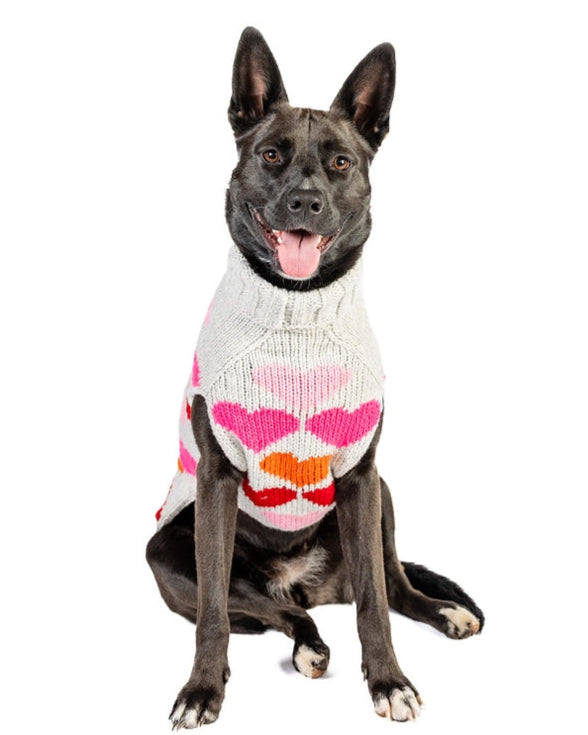 Be Mine Heart Print Dog Sweater