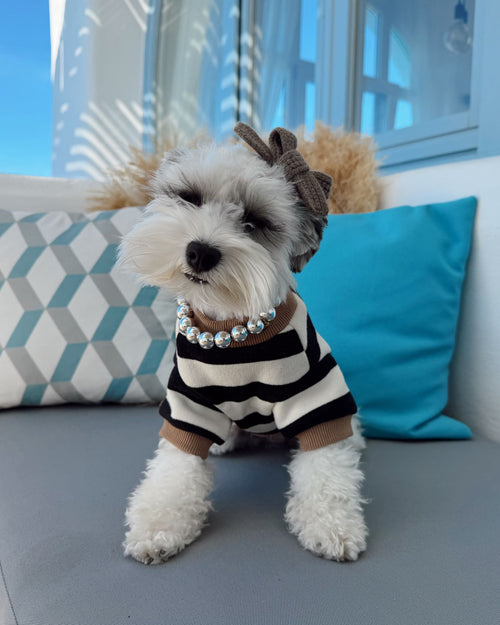 Cooper Black + White Striped Dog Sweatshirt