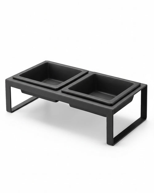 Snack Society Black Dog Bowl Set