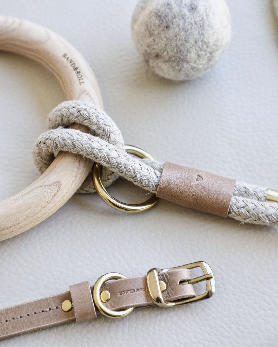 BAND&ROLL｜ECO-FRIENDLY ROPE LEASH. ASH BAND&ROLL ECO-FRIENDLY ROPE LEASH. ASH