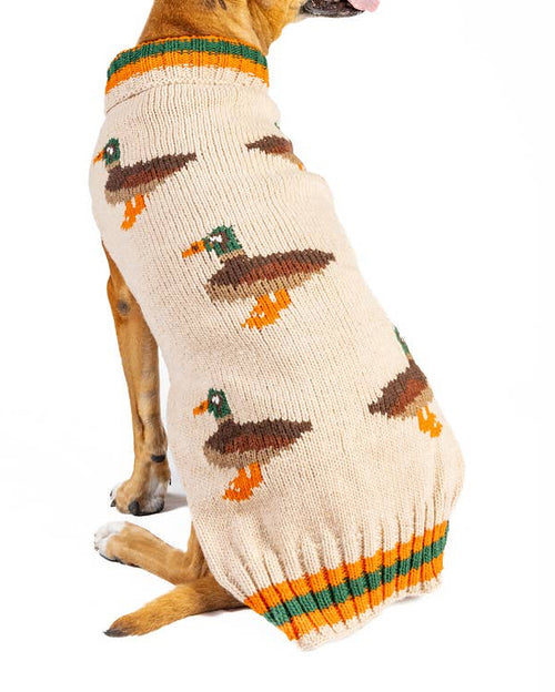 Whimsical duck-themed dog sweater designed for cozy comfort and playful style, perfect for everyday wear, great for pugs, French bulldogs, and shih tzus