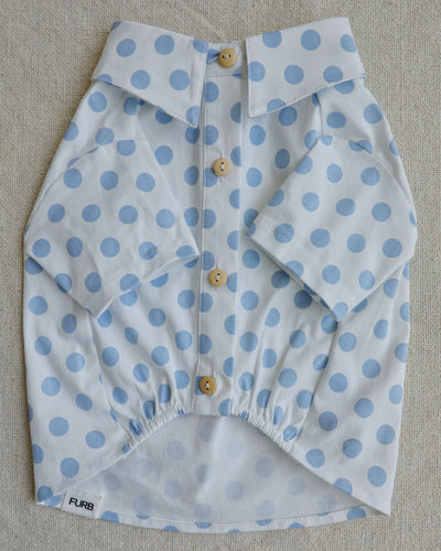 Cleo Baby Blue Polka Dot Dog Shirt Product Image