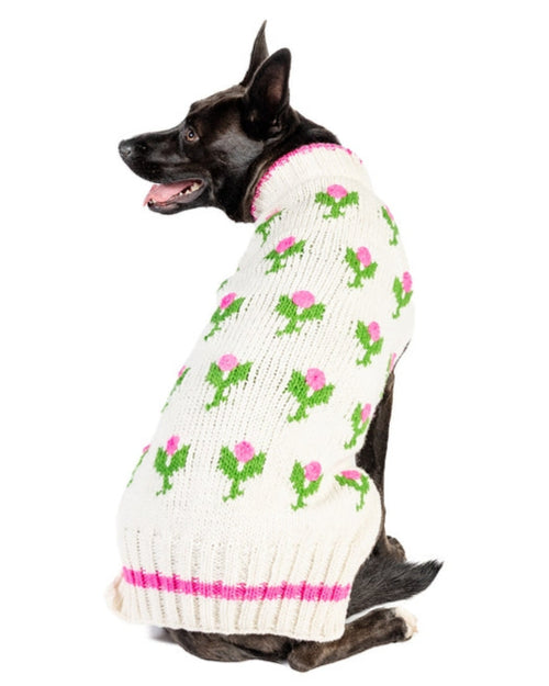 Fur-get Me Not Floral Knit Dog Sweater