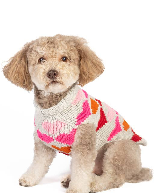 Be Mine Heart Print Dog Sweater