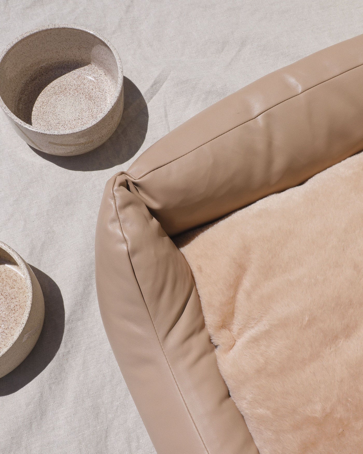All Curled Up Tan Structured Bed Product Image Detail