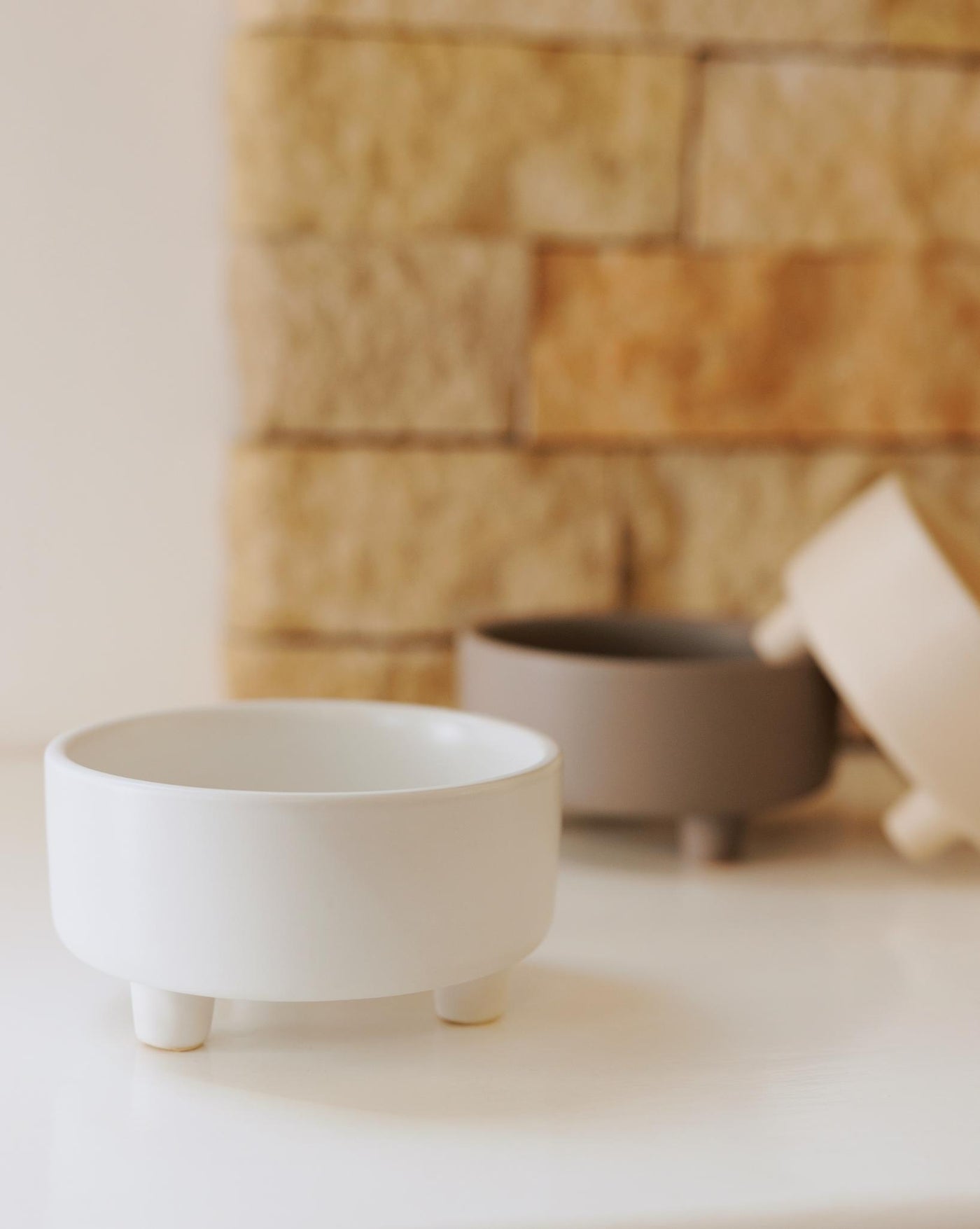 Treat Yourself White Ceramic Dog Bowl