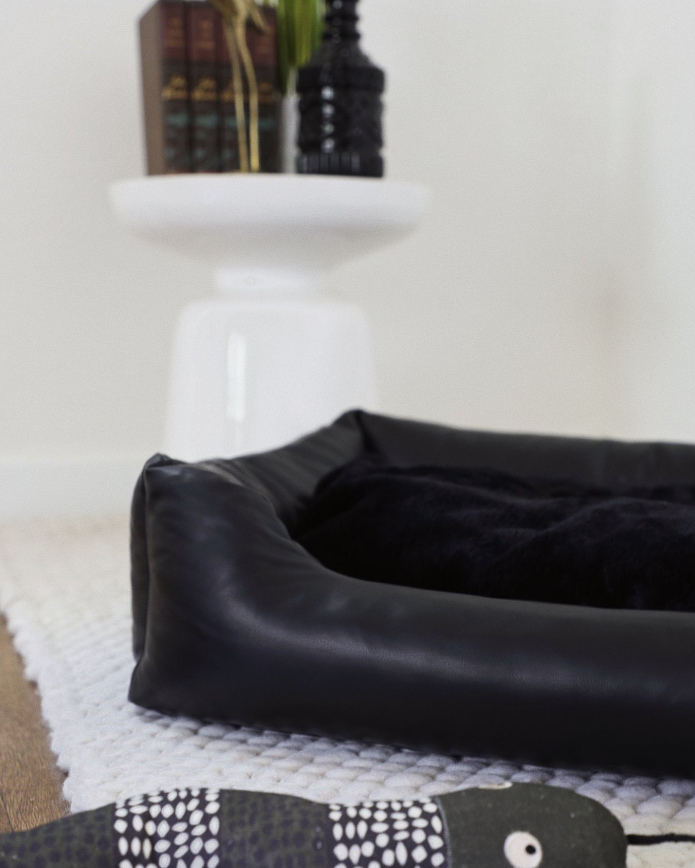 All Curled Up Black Structured Bed