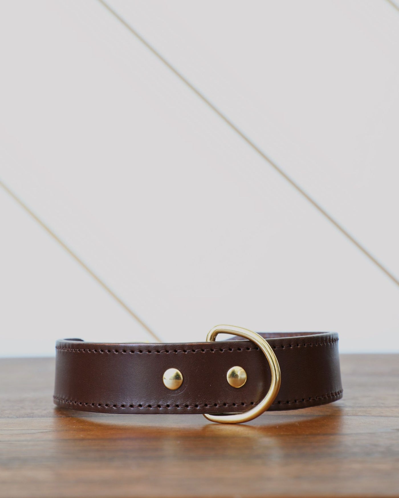 Rocco Leather Collar in Brown Product Image Detail