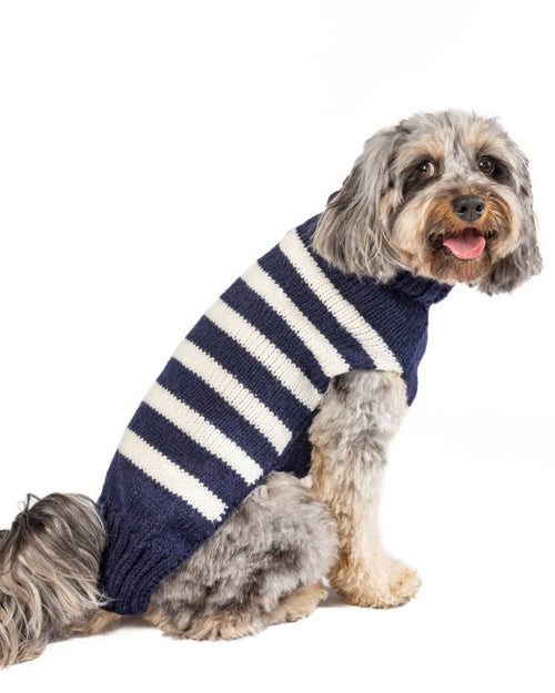 Navy and white dog sweater. french bulldog sweaters.