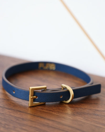 Cannon Navy Leather Dog Collar Product Image