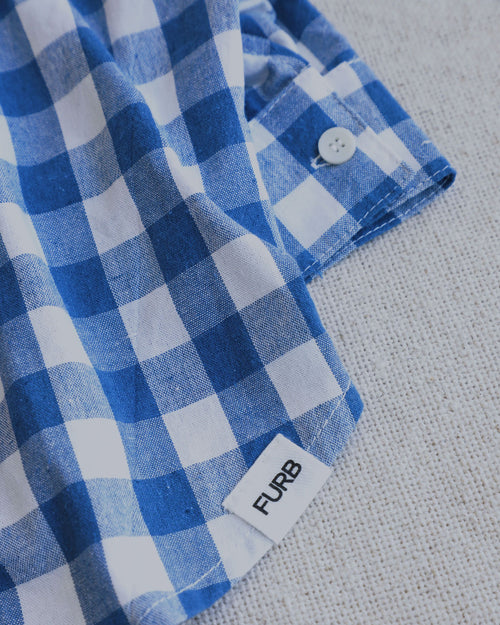 Sylvan French Blue Gingham Dog Shirt for french bulldogs