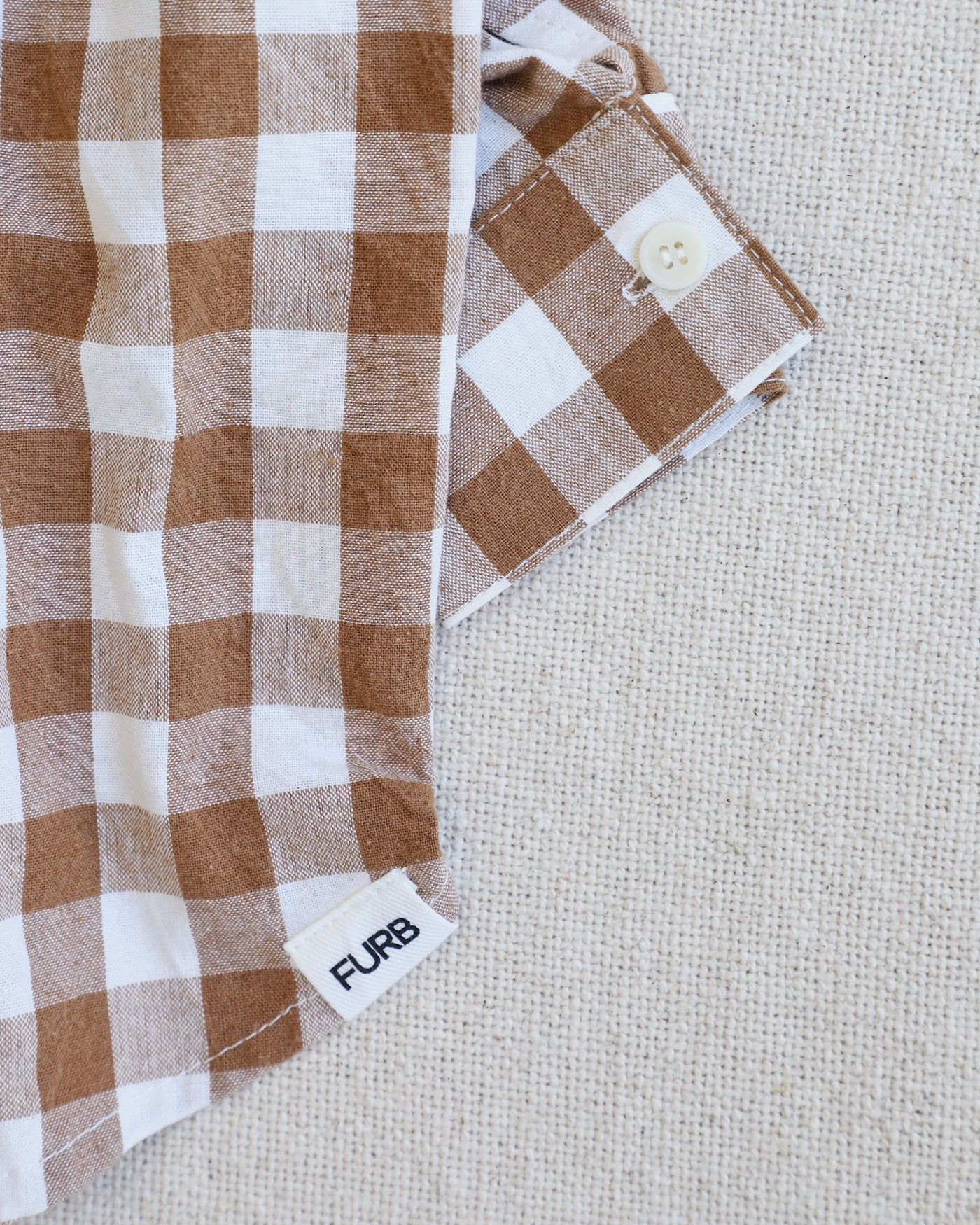 Sylvan Nutmeg Gingham Dog Shirt Product Image Detail