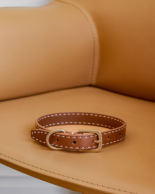 Take the Lead Tan Leather Collar Product Image Detail