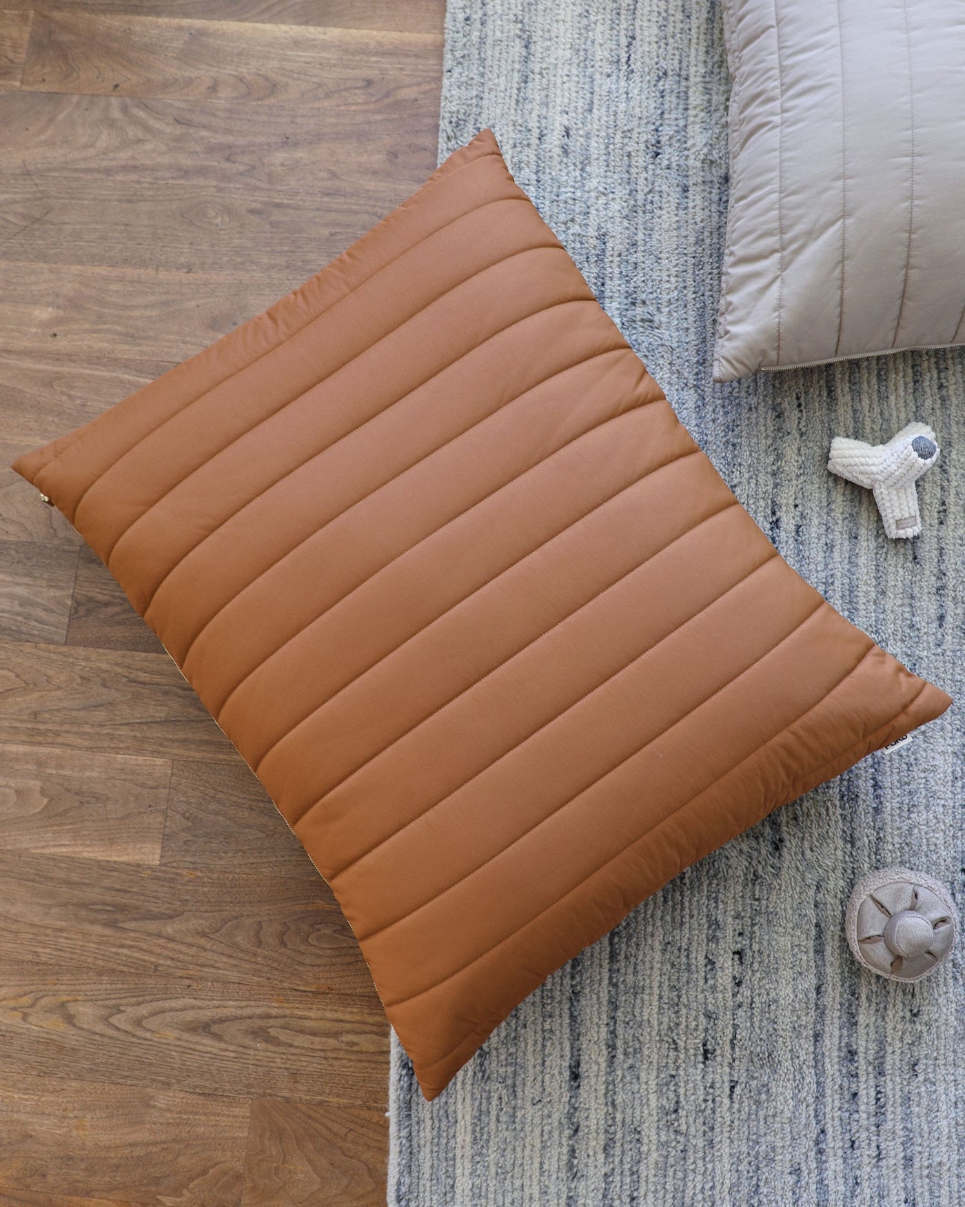 Alpine Rust Puffer Dog Bed Media
