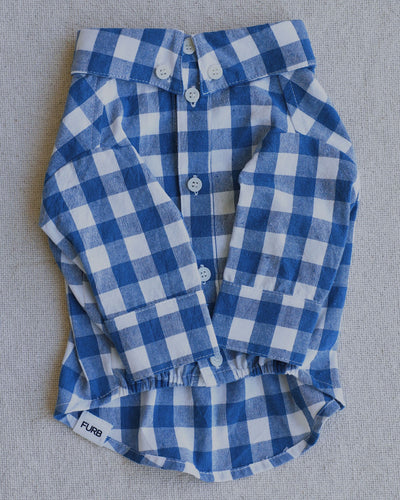 Sylvan French Blue Gingham Dog Shirt Product Image