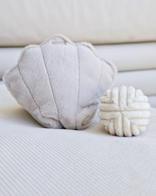 removable squeaky fuzzy rattle dog ball inside corduroy oyster dog toy