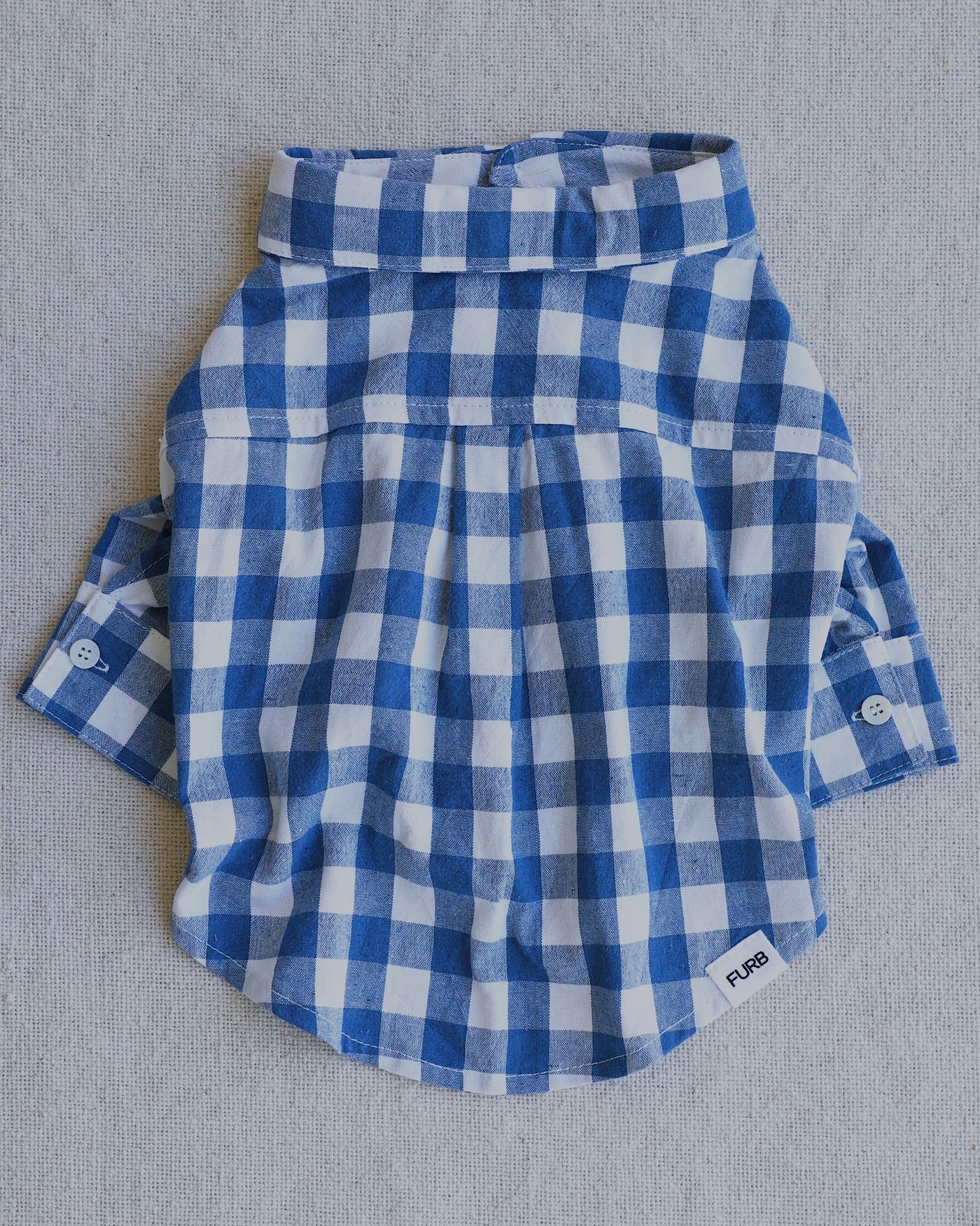 Sylvan French Blue Gingham Dog Shirt Product Image Detail