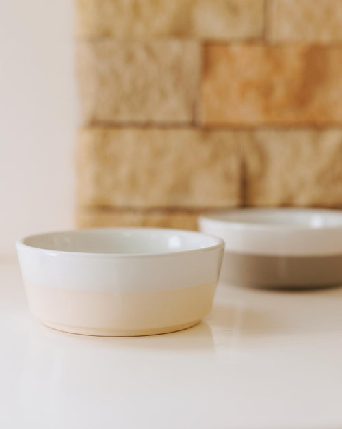 Nibbles + Bits Buttercream Ceramic Dog Bowl