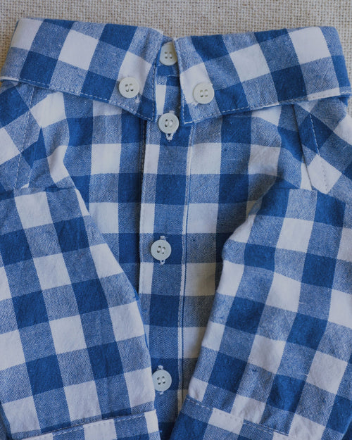 Sylvan French Blue Gingham Dog Shirt for pugs
