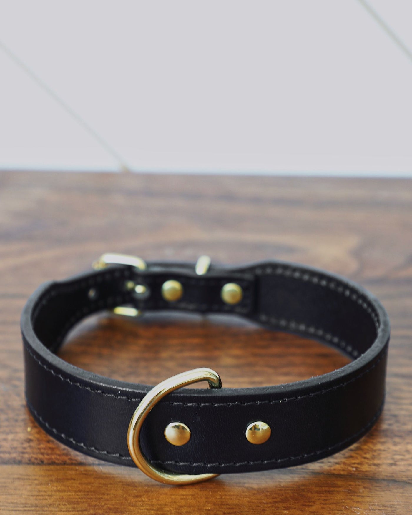 Rocco Leather Collar in Black Product Image